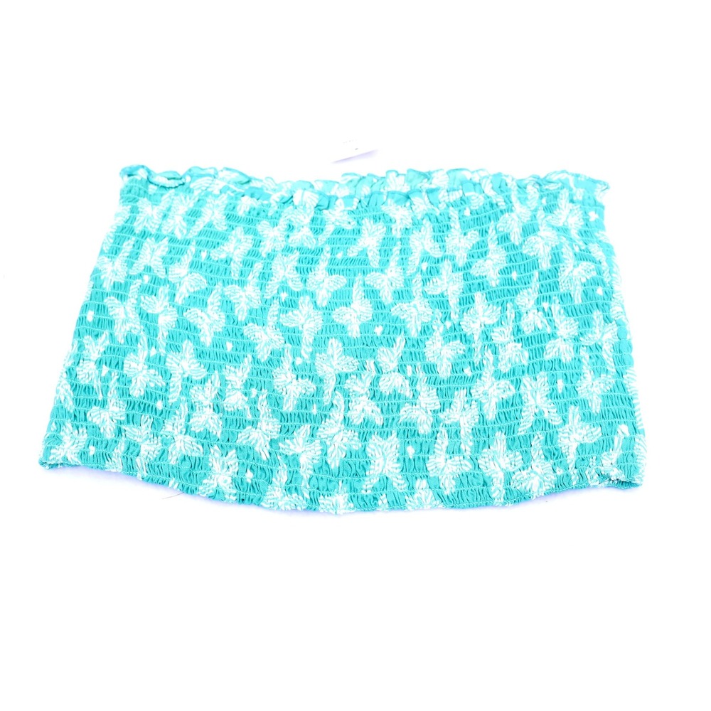 India Boutique Turquoise Butterfly Tube Women Top Teal Strapless Free Size